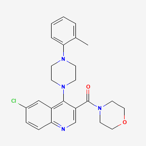 molecular formula C25H27ClN4O2 B3405301 6-Chloro-4-[4-(2-methylphenyl)piperazin-1-yl]-3-(morpholine-4-carbonyl)quinoline CAS No. 1326905-85-4