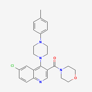 molecular formula C25H27ClN4O2 B3405305 6-Chloro-4-[4-(4-methylphenyl)piperazin-1-yl]-3-(morpholine-4-carbonyl)quinoline CAS No. 1326918-27-7