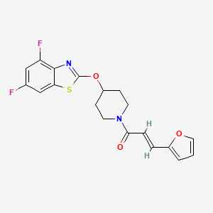 molecular formula C19H16F2N2O3S B3405336 (E)-1-(4-((4,6-difluorobenzo[d]thiazol-2-yl)oxy)piperidin-1-yl)-3-(furan-2-yl)prop-2-en-1-one CAS No. 1331396-62-3