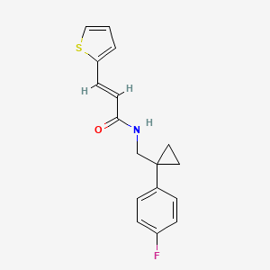 molecular formula C17H16FNOS B3405341 (E)-N-((1-(4-fluorophenyl)cyclopropyl)methyl)-3-(thiophen-2-yl)acrylamide CAS No. 1331593-26-0
