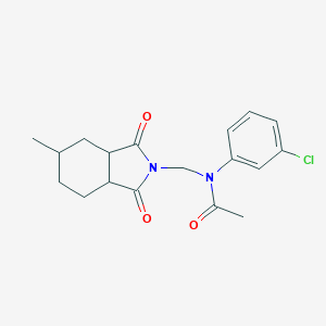 molecular formula C18H21ClN2O3 B340535 N-(3-chlorophenyl)-N-[(5-methyl-1,3-dioxooctahydro-2H-isoindol-2-yl)methyl]acetamide 