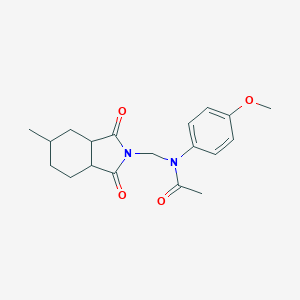 molecular formula C19H24N2O4 B340536 N-(4-methoxyphenyl)-N-[(5-methyl-1,3-dioxooctahydro-2H-isoindol-2-yl)methyl]acetamide 