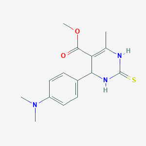 molecular formula C15H19N3O2S B3405360 Methyl 4-(4-(dimethylamino)phenyl)-6-methyl-2-thioxo-1,2,3,4-tetrahydropyrimidine-5-carboxylate CAS No. 134074-44-5