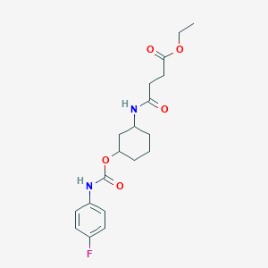 molecular formula C19H25FN2O5 B3405376 Ethyl 3-[(3-{[(4-fluorophenyl)carbamoyl]oxy}cyclohexyl)carbamoyl]propanoate CAS No. 1351596-82-1