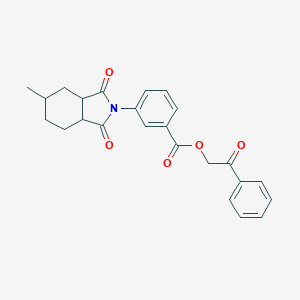 molecular formula C24H23NO5 B340538 2-oxo-2-phenylethyl 3-(5-methyl-1,3-dioxooctahydro-2H-isoindol-2-yl)benzoate 