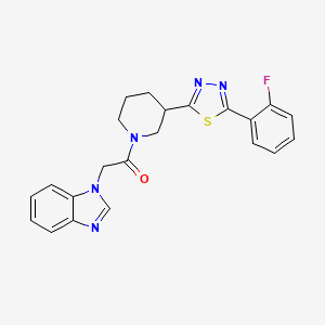 2-(1H-benzo[d]imidazol-1-yl)-1-(3-(5-(2-fluorophenyl)-1,3,4-thiadiazol-2-yl)piperidin-1-yl)ethanone