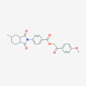 molecular formula C25H25NO6 B340540 2-(4-methoxyphenyl)-2-oxoethyl 4-(5-methyl-1,3-dioxooctahydro-2H-isoindol-2-yl)benzoate 