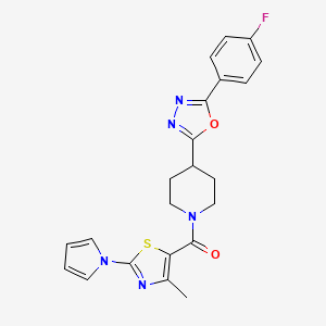 (4-(5-(4-fluorophenyl)-1,3,4-oxadiazol-2-yl)piperidin-1-yl)(4-methyl-2-(1H-pyrrol-1-yl)thiazol-5-yl)methanone