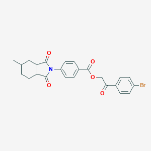 molecular formula C24H22BrNO5 B340541 2-(4-bromophenyl)-2-oxoethyl 4-(5-methyl-1,3-dioxooctahydro-2H-isoindol-2-yl)benzoate 