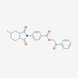 molecular formula C24H23NO5 B340542 2-oxo-2-phenylethyl 4-(5-methyl-1,3-dioxooctahydro-2H-isoindol-2-yl)benzoate 