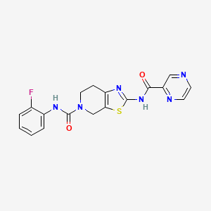 N-(2-fluorophenyl)-2-(pyrazine-2-carboxamido)-6,7-dihydrothiazolo[5,4-c]pyridine-5(4H)-carboxamide