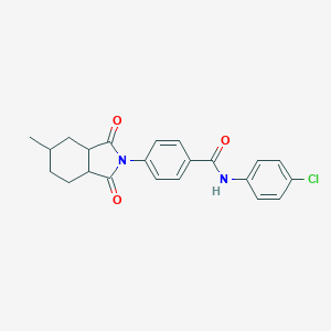 molecular formula C22H21ClN2O3 B340544 N-(4-chlorophenyl)-4-(5-methyl-1,3-dioxooctahydro-2H-isoindol-2-yl)benzamide 