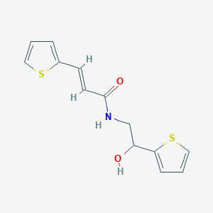 molecular formula C13H13NO2S2 B3405448 (E)-N-(2-hydroxy-2-(thiophen-2-yl)ethyl)-3-(thiophen-2-yl)acrylamide CAS No. 1351663-74-5
