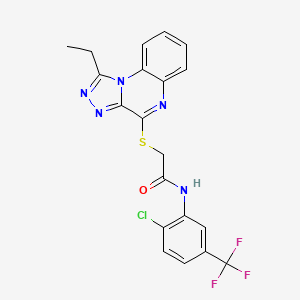 molecular formula C20H15ClF3N5OS B3405453 N-(2-chloro-5-(trifluoromethyl)phenyl)-2-((1-ethyl-[1,2,4]triazolo[4,3-a]quinoxalin-4-yl)thio)acetamide CAS No. 1358072-78-2