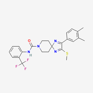 2-(3,4-dimethylphenyl)-3-(methylthio)-N-(2-(trifluoromethyl)phenyl)-1,4,8-triazaspiro[4.5]deca-1,3-diene-8-carboxamide