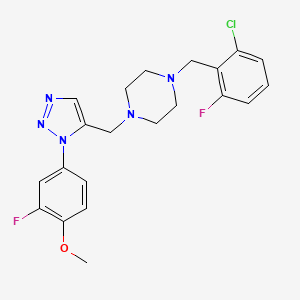 1-(2-chloro-6-fluorobenzyl)-4-((1-(3-fluoro-4-methoxyphenyl)-1H-1,2,3-triazol-5-yl)methyl)piperazine