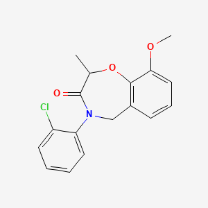 molecular formula C17H16ClNO3 B3405569 4-(2-chlorophenyl)-9-methoxy-2-methyl-4,5-dihydro-1,4-benzoxazepin-3(2H)-one CAS No. 1396708-09-0