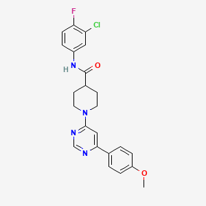 N-(3-chloro-4-fluorophenyl)-1-[6-(4-methoxyphenyl)pyrimidin-4-yl]piperidine-4-carboxamide