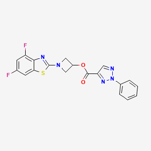 molecular formula C19H13F2N5O2S B3405580 1-(4,6-difluorobenzo[d]thiazol-2-yl)azetidin-3-yl 2-phenyl-2H-1,2,3-triazole-4-carboxylate CAS No. 1396761-20-8
