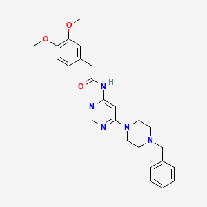 molecular formula C25H29N5O3 B3405607 N-(6-(4-benzylpiperazin-1-yl)pyrimidin-4-yl)-2-(3,4-dimethoxyphenyl)acetamide CAS No. 1396849-85-6