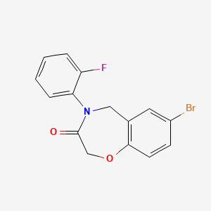 molecular formula C15H11BrFNO2 B3405613 7-bromo-4-(2-fluorophenyl)-4,5-dihydro-1,4-benzoxazepin-3(2H)-one CAS No. 1396856-58-8
