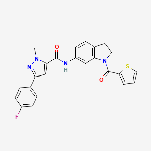 3-(4-fluorophenyl)-1-methyl-N-(1-(thiophene-2-carbonyl)indolin-6-yl)-1H-pyrazole-5-carboxamide