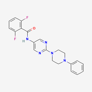 molecular formula C21H19F2N5O B3405630 2,6-difluoro-N-[2-(4-phenylpiperazin-1-yl)pyrimidin-5-yl]benzamide CAS No. 1396889-31-8