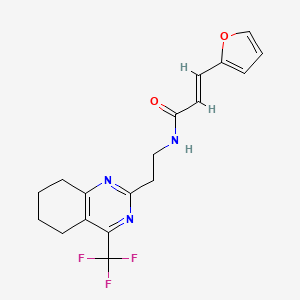 (E)-3-(furan-2-yl)-N-(2-(4-(trifluoromethyl)-5,6,7,8-tetrahydroquinazolin-2-yl)ethyl)acrylamide