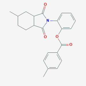 molecular formula C23H23NO4 B340565 2-(5-methyl-1,3-dioxooctahydro-2H-isoindol-2-yl)phenyl 4-methylbenzoate 