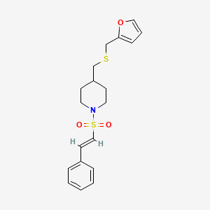 (E)-4-(((furan-2-ylmethyl)thio)methyl)-1-(styrylsulfonyl)piperidine