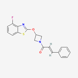 molecular formula C19H15FN2O2S B3405658 (E)-1-(3-((4-fluorobenzo[d]thiazol-2-yl)oxy)azetidin-1-yl)-3-phenylprop-2-en-1-one CAS No. 1396892-56-0