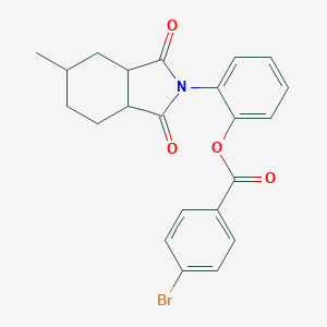 molecular formula C22H20BrNO4 B340566 2-(5-methyl-1,3-dioxooctahydro-2H-isoindol-2-yl)phenyl 4-bromobenzoate 