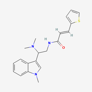 molecular formula C20H23N3OS B3405668 (E)-N-(2-(dimethylamino)-2-(1-methyl-1H-indol-3-yl)ethyl)-3-(thiophen-2-yl)acrylamide CAS No. 1396892-88-8