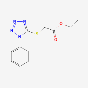 molecular formula C11H12N4O2S B3405682 ethyl 2-((1-phenyl-1H-tetrazol-5-yl)thio)acetate CAS No. 13980-78-4