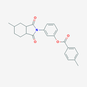 molecular formula C23H23NO4 B340569 3-(5-methyl-1,3-dioxooctahydro-2H-isoindol-2-yl)phenyl 4-methylbenzoate 