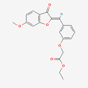 molecular formula C20H18O6 B3405694 (Z)-ethyl 2-(3-((6-methoxy-3-oxobenzofuran-2(3H)-ylidene)methyl)phenoxy)acetate CAS No. 1415604-42-0