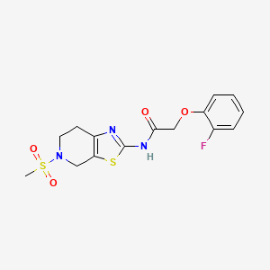 molecular formula C15H16FN3O4S2 B3405732 2-(2-fluorophenoxy)-N-(5-(methylsulfonyl)-4,5,6,7-tetrahydrothiazolo[5,4-c]pyridin-2-yl)acetamide CAS No. 1421500-33-5