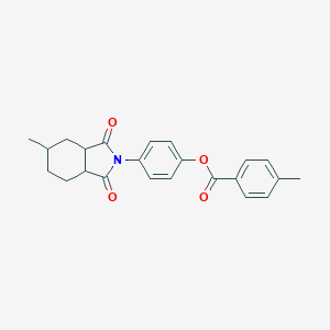 molecular formula C23H23NO4 B340575 4-(5-methyl-1,3-dioxooctahydro-2H-isoindol-2-yl)phenyl 4-methylbenzoate 