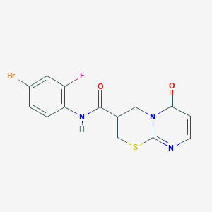 molecular formula C14H11BrFN3O2S B3405762 N-(4-bromo-2-fluorophenyl)-6-oxo-2,3,4,6-tetrahydropyrimido[2,1-b][1,3]thiazine-3-carboxamide CAS No. 1421584-72-6
