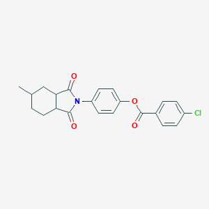 molecular formula C22H20ClNO4 B340579 4-(5-methyl-1,3-dioxooctahydro-2H-isoindol-2-yl)phenyl 4-chlorobenzoate 