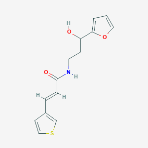 molecular formula C14H15NO3S B3405796 (E)-N-(3-(furan-2-yl)-3-hydroxypropyl)-3-(thiophen-3-yl)acrylamide CAS No. 1421588-86-4