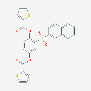 molecular formula C26H16O6S3 B340581 2-(2-Naphthylsulfonyl)-4-[(2-thienylcarbonyl)oxy]phenyl 2-thiophenecarboxylate 