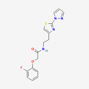 molecular formula C16H15FN4O2S B3405812 N-(2-(2-(1H-pyrazol-1-yl)thiazol-4-yl)ethyl)-2-(2-fluorophenoxy)acetamide CAS No. 1428364-29-7