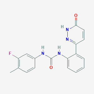 molecular formula C18H15FN4O2 B3405813 1-(3-Fluoro-4-methylphenyl)-3-(2-(6-oxo-1,6-dihydropyridazin-3-yl)phenyl)urea CAS No. 1428365-21-2