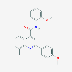molecular formula C25H22N2O3 B340584 N-(2-methoxyphenyl)-2-(4-methoxyphenyl)-8-methylquinoline-4-carboxamide 