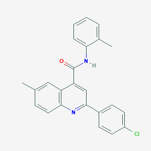 molecular formula C24H19ClN2O B340595 2-(4-chlorophenyl)-6-methyl-N-(2-methylphenyl)quinoline-4-carboxamide 