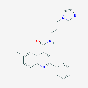 molecular formula C23H22N4O B340596 N-[3-(1H-imidazol-1-yl)propyl]-6-methyl-2-phenyl-4-quinolinecarboxamide 