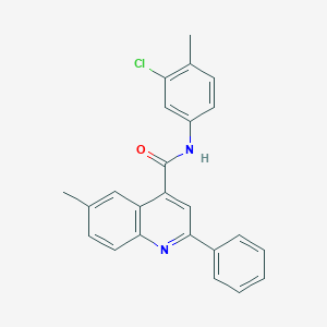 molecular formula C24H19ClN2O B340598 N-(3-chloro-4-methylphenyl)-6-methyl-2-phenylquinoline-4-carboxamide 