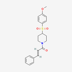 molecular formula C21H23NO4S B3405986 (2E)-1-[4-(4-methoxybenzenesulfonyl)piperidin-1-yl]-3-phenylprop-2-en-1-one CAS No. 1798400-92-6