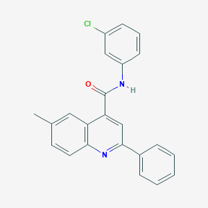 molecular formula C23H17ClN2O B340599 N-(3-chlorophenyl)-6-methyl-2-phenylquinoline-4-carboxamide 